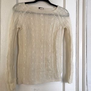 J. Crew Cream Cableknit sweater, XS.